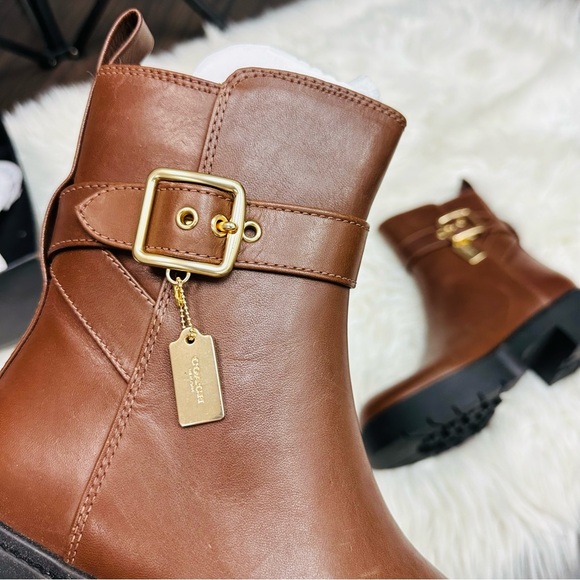 Coach Lacey Leather Bootie Dark Saddle - Picture 8 of 10